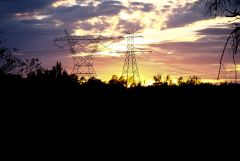 high tension sunset